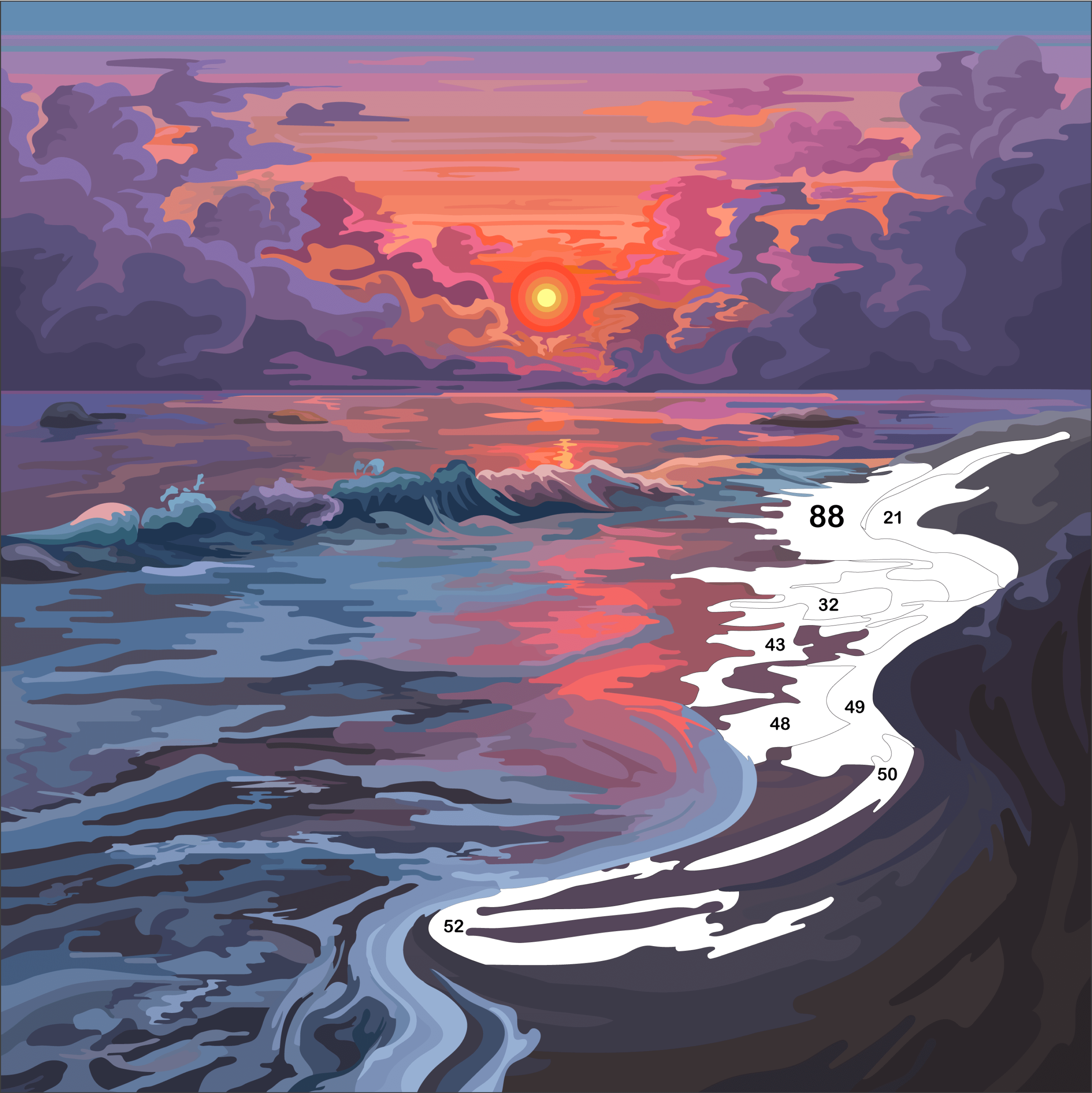 Hey color paint by number art